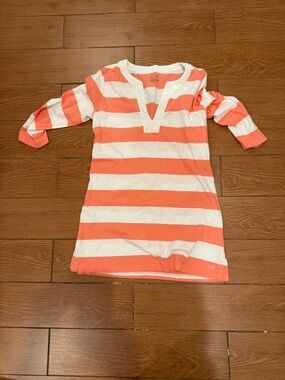 Vineyard Vines Coral and White Striped Mini Dress
